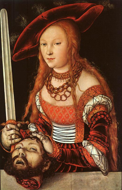Lucas  Cranach Judith with the Head of Holofernes Spain oil painting art